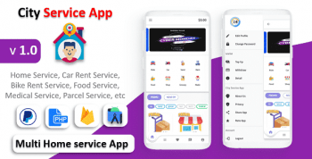 City Service App | Service At Home | Multi Payment Gateways Integrated | Multi Login