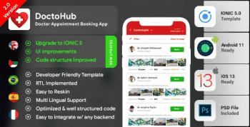 Doctor Appointment Booking Android App + Doctor Appointment iOS App Template ( IONIC 5 )| DoctoHub