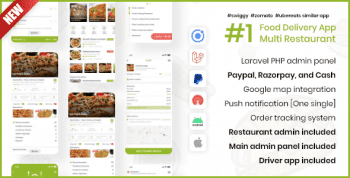 Grocery, Food Delivery Mobile App with Web Panels