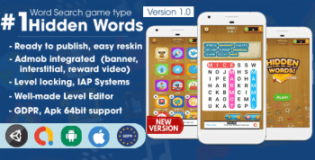Hidden Words – Word Search Game Unity Template
