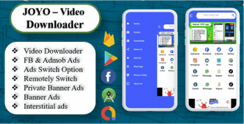 JOYO – Video Downloader App | Facebook Ads | Admob Ads | Slider Banner Image | Push Notification
