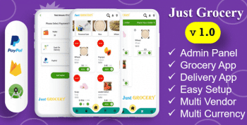 Just Grocery App | Grocery At Home | Payment Gateways Integrated | Delivery & Customer App