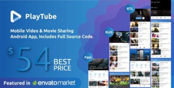 PlayTube – Mobile Video & Movie Sharing Android Native Application (Import / Upload)