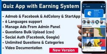Quiz App with Earning System + Admin Panel