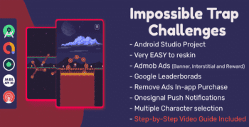 Impossible Trap Challenges : (Android Studio+Admob+Reward Video+Inapp+Leaderboard+Onesignal)