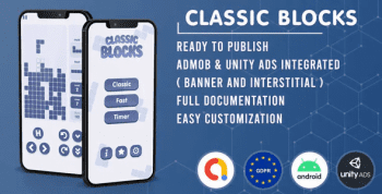 Classic Blocks Tetris | Admob + GDPR + Unity Ads
