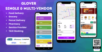 Glover – Grocery, Food, Pharmacy Courier & Service Provider + Backend + Driver & Vendor app