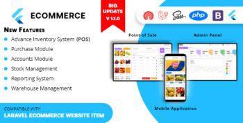 Rawal – Flutter Ecommerce Mobile Application Solution with PHP Laravel CMS and Point of Sale