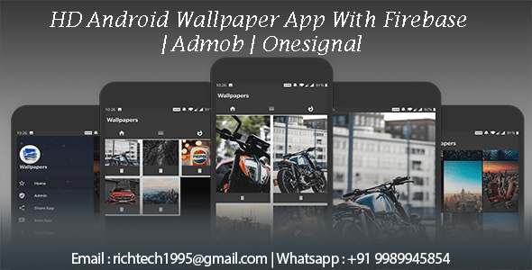 HD Android Wallpaper App With Firebase | Admob | Onesignal