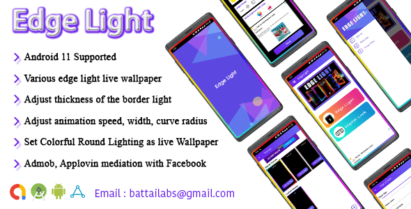Edge Lighting Wallpaper Admob + Applovin + Facebook mediation (Android 11)