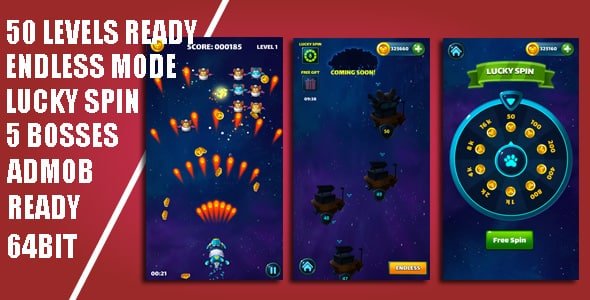 Space Mouse Invader Unity Complete Project(50 Levels)