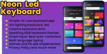 Neon LED Keyboard: RGB & Emoji - Ads Implemented - Android 13