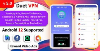 Duet Pro VPN – Secure VPN & Fast VPN – Subscription – StartApp Ads – Facebook Ads – Admob Ads