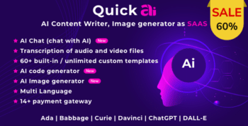 QuickAI OpenAI – AI Writing Assistant and Content Creator as SaaS